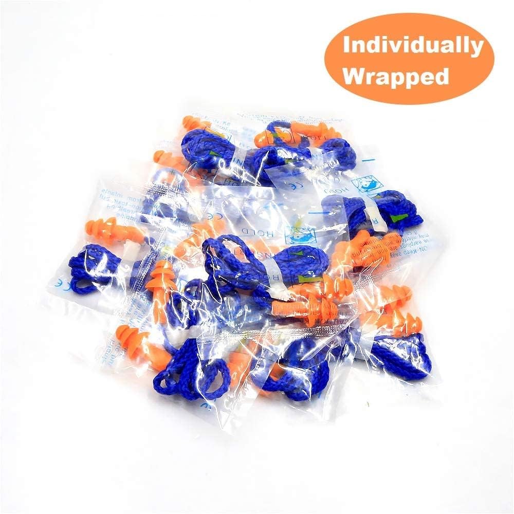Quality Reusable Earplugs 100 Pair - 25dB Corded Silicone Ear Plugs for Shooting Construction Work Ear Plugs Motorcycle Range Hunting Hearing Protection Ear Protection for Mowing Earplugs Reusable - Image 3