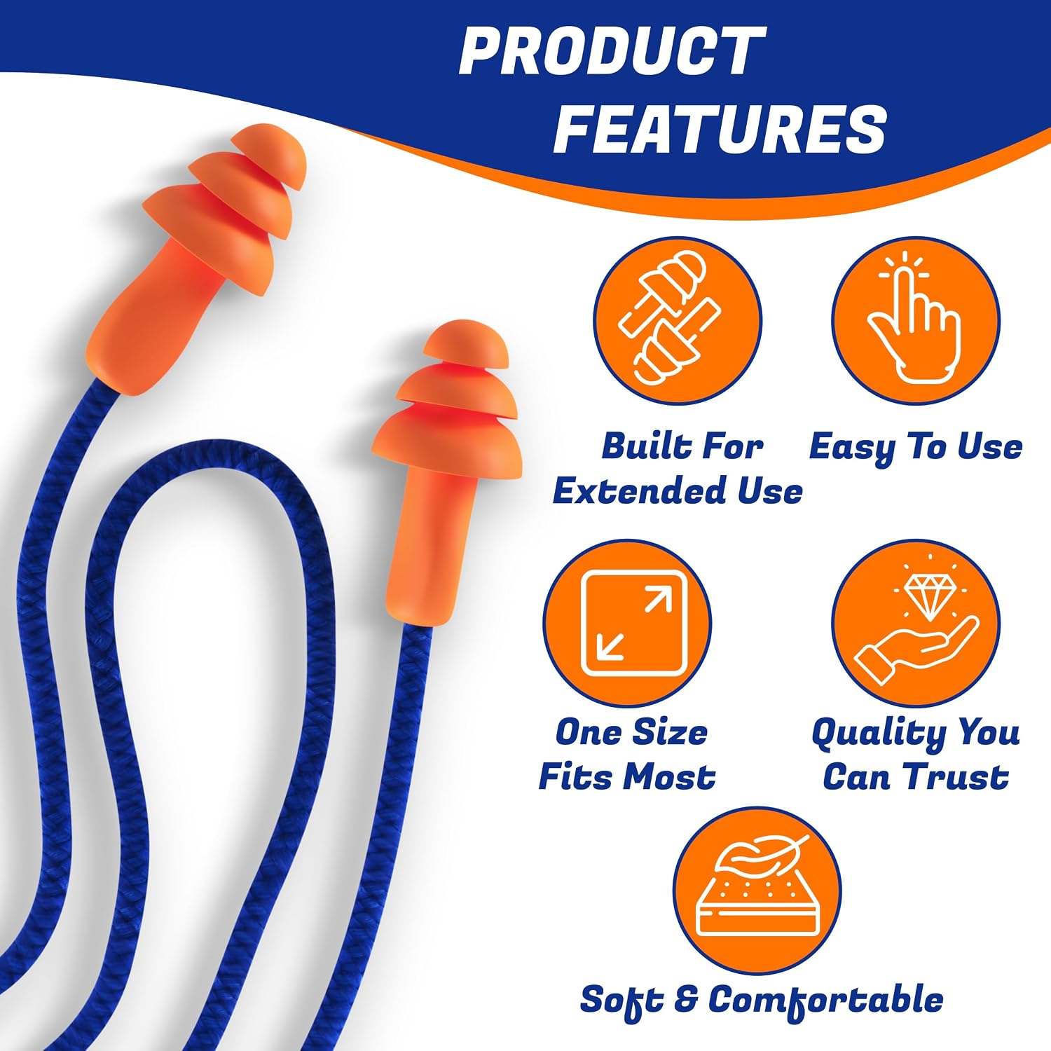 Quality Reusable Earplugs 100 Pair - 25dB Corded Silicone Ear Plugs for Shooting Construction Work Ear Plugs Motorcycle Range Hunting Hearing Protection Ear Protection for Mowing Earplugs Reusable - Image 6