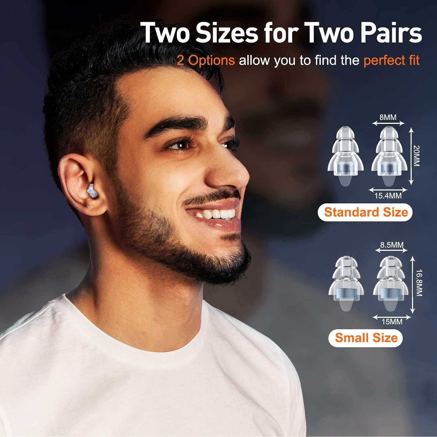 Reure High Fidelity Concert Ear Plugs, Noise Cancelling Silicone Ear Plugs 2 Pairs Great for Concerts Loud Music, Musicians, Motorcycles, Airplanes, Raves, Hearing Protection -23 dB - Image 3